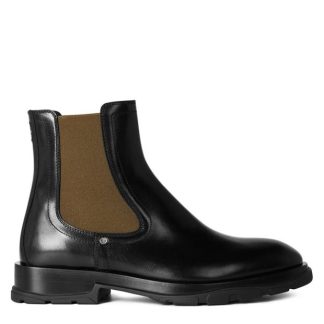 ALEXANDER MCQUEEN Alex Chelsea Boots Men Blk/Khaki 1572  for sale