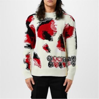 ALEXANDER MCQUEEN Alex Floral Crew Sn42 Men White/Red  for sale