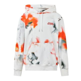 ALEXANDER MCQUEEN Alex Floral Hoodie Sn42 Men White/Red  for sale