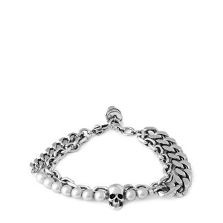 ALEXANDER MCQUEEN Alex Pearl Brclt Sn42 Unisex Silver/Pearl  for sale