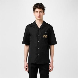 ALEXANDER MCQUEEN Alex Seal Bowl Shirt Sn42 Men Black/Gold  for sale