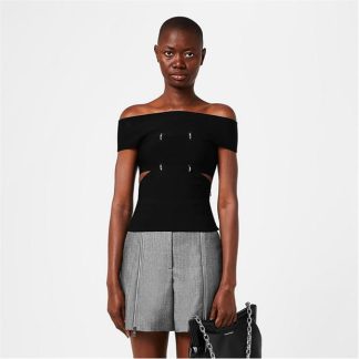 ALEXANDER MCQUEEN Alex Sliced Top Ld33 Women Black  for sale