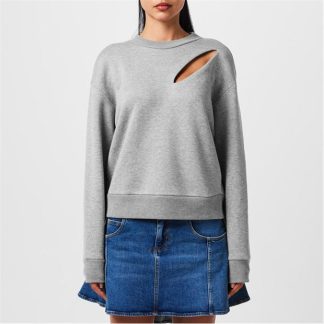 ALEXANDER MCQUEEN Alex Sweater Ld43 Women Crew Sweaters GREY MEL for sale