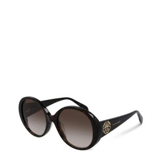 ALEXANDER MCQUEEN Alexander Mcqueen Sunglasses Am0285s Women Oval Sunglasses HAVANA for sale