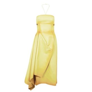 ALEXANDER MCQUEEN Asymmetric Midi Dress Women Yellow 7038  for sale