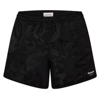 ALEXANDER MCQUEEN Black Tonal Jogging Shorts Men Blk/Ivory 1078  for sale