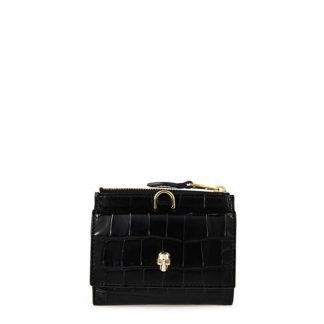 ALEXANDER MCQUEEN Card Holder Women Black Croc 1000  for sale