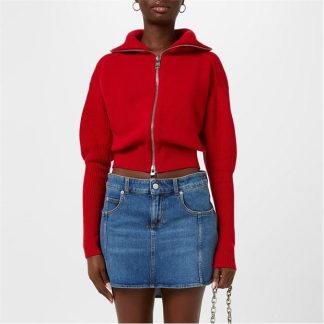 ALEXANDER MCQUEEN Cashmere Zip Knit Women Welsh Red  for sale