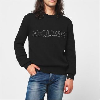 ALEXANDER MCQUEEN Chest Logo Sweater Men Black 1011  for sale