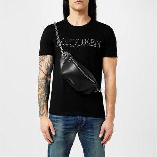 ALEXANDER MCQUEEN Chest Logo T Shirt Men Black/Mix 0901  for sale