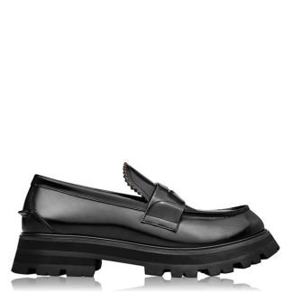 ALEXANDER MCQUEEN Chunky Loafers Men Blk/Silv 1081  for sale