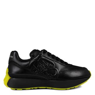 ALEXANDER MCQUEEN Crest Runner Sneakers Men Runners Blk/Yellow 1554 for sale