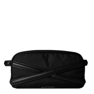 ALEXANDER MCQUEEN Curve Wash Bag Unisex Black 1000  for sale