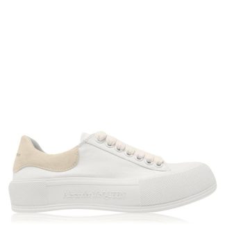 ALEXANDER MCQUEEN Deck Lace Up Plimsoll Trainers Women Chunky Trainers White / White for sale