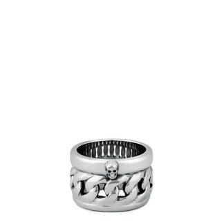 ALEXANDER MCQUEEN Dynamic Skull Chain Band Ring Unisex Antil 0446  for sale