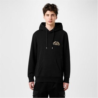 ALEXANDER MCQUEEN Embroidered Seal Hoodie Men Black  for sale