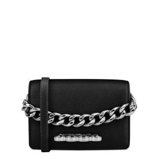 ALEXANDER MCQUEEN Four Ring Mini Chain Bag Women Black 1000  for sale