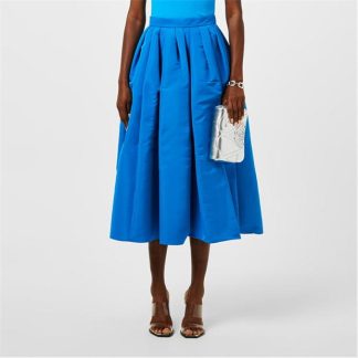 ALEXANDER MCQUEEN Gathered Midi Skirt Women Lapis Blue  for sale