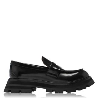 ALEXANDER MCQUEEN Glossy Loafers Women Black 1000  for sale