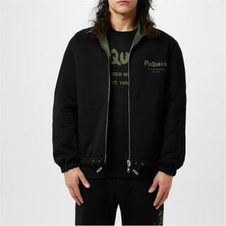 ALEXANDER MCQUEEN Graffiti Reversible Jacket Men Black/Khaki  for sale