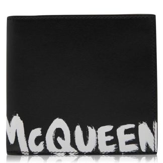 ALEXANDER MCQUEEN Graffiti Wallet Unisex Black/White  for sale