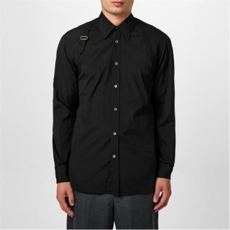 ALEXANDER MCQUEEN Harness Shirt Men Plain Shirt - Long Sleeve Black for sale