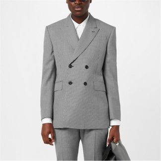 ALEXANDER MCQUEEN Houndstooth Double-Breasted Jacket Men Grey  for sale