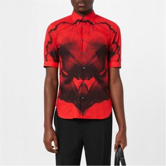 ALEXANDER MCQUEEN Ink Flower Shirt Men Red/Black  for sale