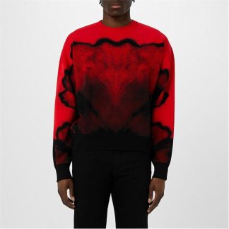 ALEXANDER MCQUEEN Ink Flower Sweatshirt Men Red/Black  for sale