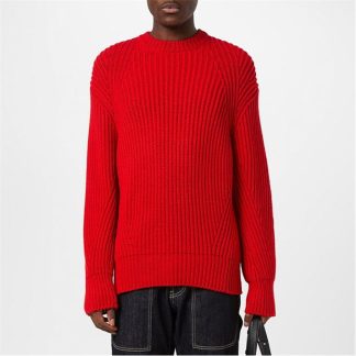 ALEXANDER MCQUEEN Knitted Jumper Men Lust Red  for sale