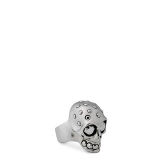 ALEXANDER MCQUEEN Knuckle Skull Ring In Antique Silver Unisex Silver  for sale