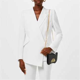 ALEXANDER MCQUEEN Leaf Crepe Drop Hem Blazer Women Light Ivory  for sale