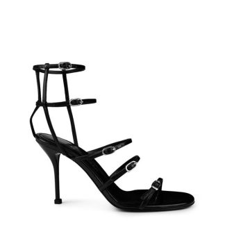 ALEXANDER MCQUEEN Leather Sandals Women Black  for sale