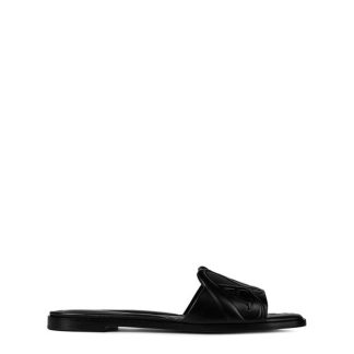 ALEXANDER MCQUEEN Leather Slide Sandals Women Black  for sale