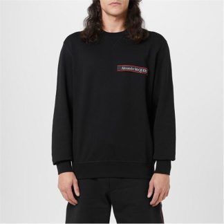 ALEXANDER MCQUEEN Logo Tape Sweatshirt Men Black 0901  for sale