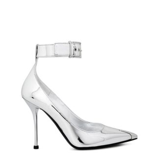 ALEXANDER MCQUEEN Metallic Heels Women Silver 8100  for sale