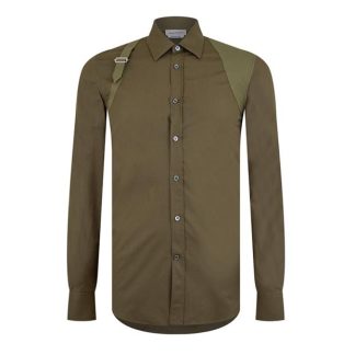 ALEXANDER MCQUEEN Military Harness Shirt Men Khaki  for sale