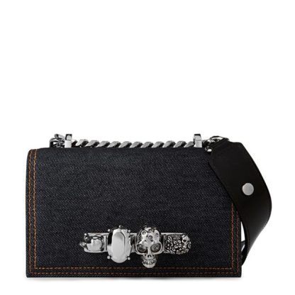 ALEXANDER MCQUEEN Mini Denim Satchel Bag Women Denim/Black  for sale