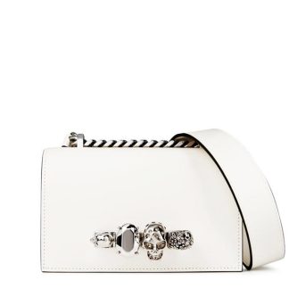 ALEXANDER MCQUEEN Mini Jewelled Satchel Bag Women Soft Ivory  for sale