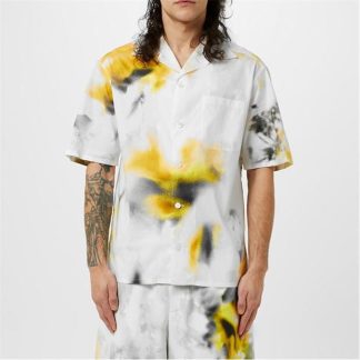 ALEXANDER MCQUEEN Obscured Flower Vacation Shirt Men White / Yellow  for sale