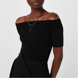 ALEXANDER MCQUEEN Off Shoulder Top Women Off Shoulder Tops Black 1000 for sale