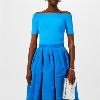 ALEXANDER MCQUEEN Off Shoulder Top Women Off Shoulder Tops Lapis Blue for sale