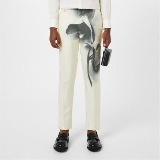 ALEXANDER MCQUEEN Orchid Cigarette Trousers Men Putty/Black  for sale