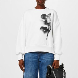 ALEXANDER MCQUEEN Orchid Print Sweatshirt Women White  for sale