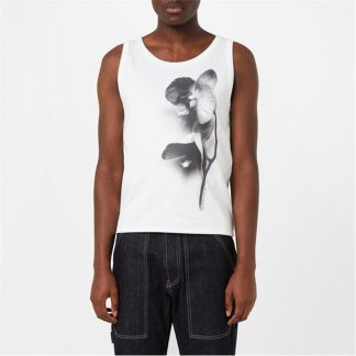 ALEXANDER MCQUEEN Orchid Sleeveless Top Men Putty/Black  for sale