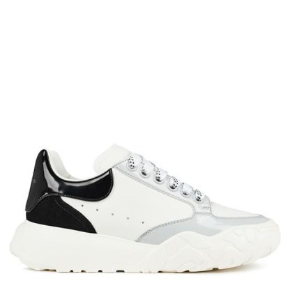 ALEXANDER MCQUEEN Oversized Court Trainers Women Chunky Trainers Wht/Blk 8979 for sale