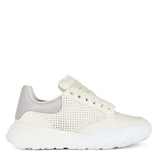 ALEXANDER MCQUEEN Oversized Court Trainers Women Chunky Trainers Wht/Blsh 7905 for sale