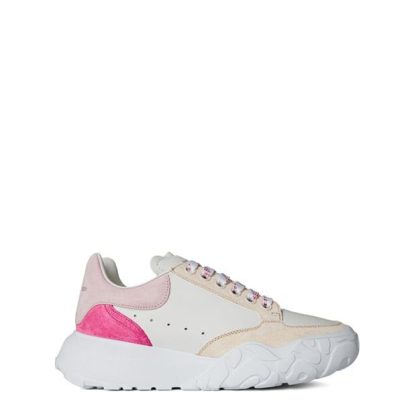 ALEXANDER MCQUEEN Oversized Court Trainers Women Chunky Trainers Wht/Pnk/Bg 8877 for sale