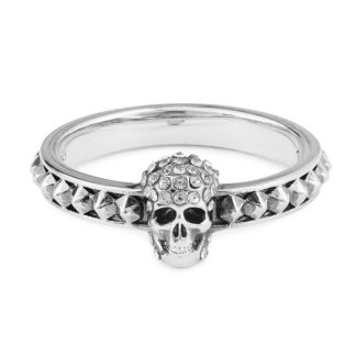 ALEXANDER MCQUEEN Pave Skull Ring Women Rings Silver 1190 for sale