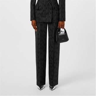 ALEXANDER MCQUEEN Pinstripe Trousers Women Black/Ivory  for sale